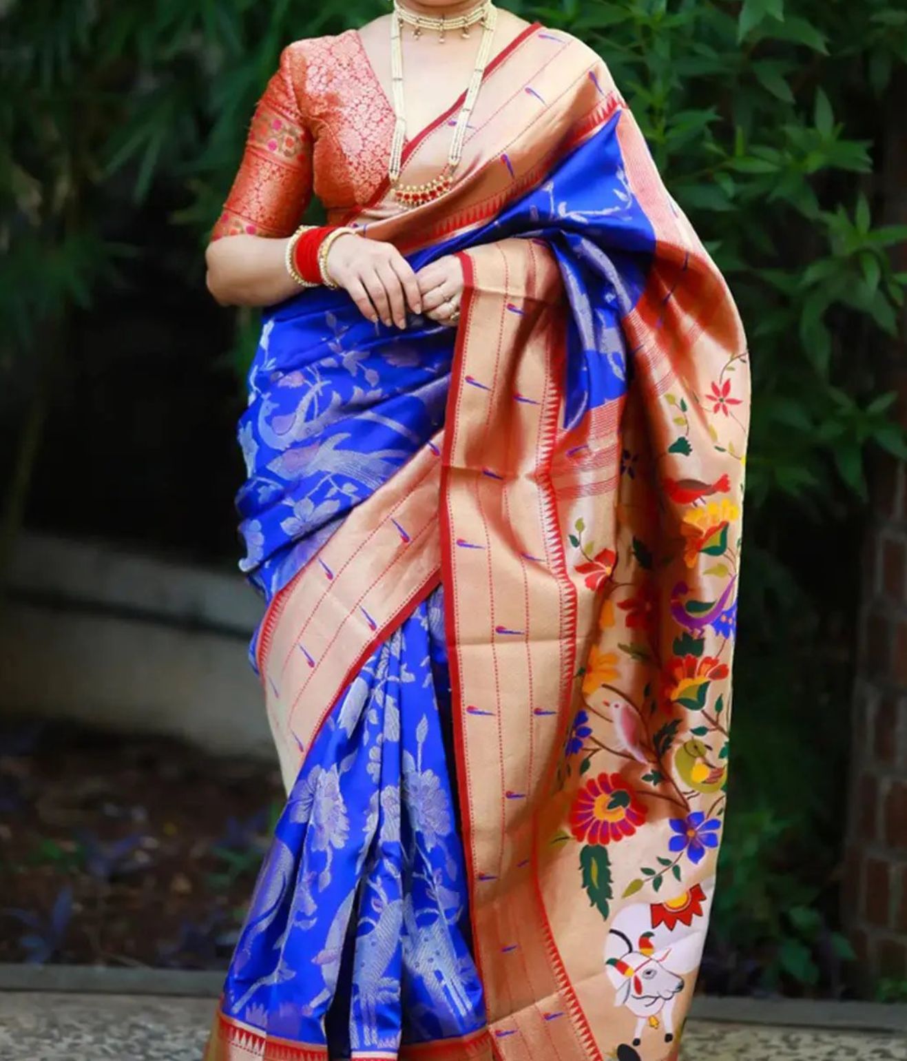 Silk Saree with Pichwai Motifs